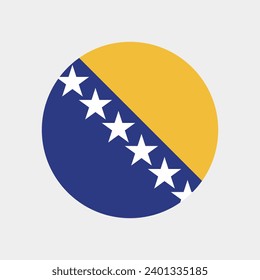 Bandera de Bosnia y Herzegovina. Icono de indicador de botón. Color estándar. Indicador de icono de círculo. Ilustración del equipo. Ilustración digital. Ilustración vectorial.