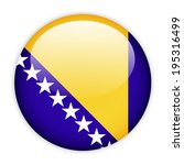 Bosnia and Herzegovina flag button on white