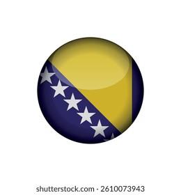 Bosnia and Herzegovina Flag Circle Button Vector Template