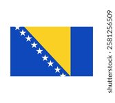Bosnia Herzegovina flag design icon emoticon. Vector illustration on white background of Bosnia Herzegovina flag.