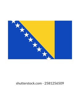 Bosnia Herzegovina flag design icon emoticon. Vector illustration on white background of Bosnia Herzegovina flag.