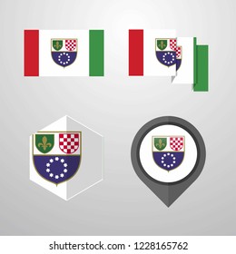 Bosnia and Herzegovina flag design set vector