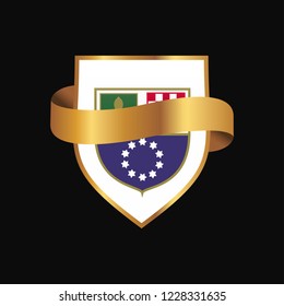 Bosnia and Herzegovina flag Golden badge design vector