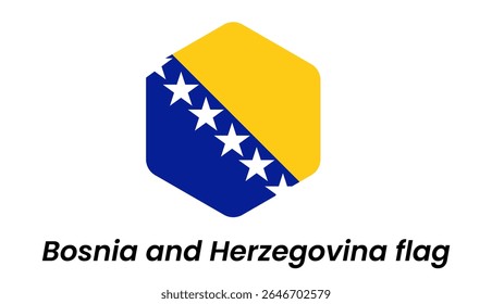 Bosnia and Herzegovina flag icon with yellow triangle and white stars on a blue field.