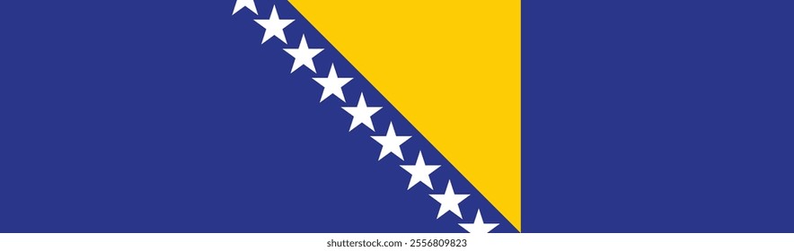 Bosnia and Herzegovina flag long banner digital vector illustration
