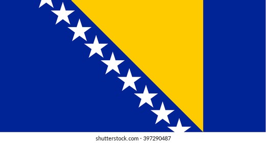Bosnia and Herzegovina flag , official colors and proportion , accurate vector illustration