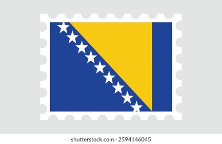 Bosnia and Herzegovina Flag Postage Stamp. Vector letter stamp flag