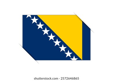 Bosnia and Herzegovina flag - rectangle colorful flag representing a country cultural identity and heritage. The essence of national pride and unity. Attached by the corners in a paper album