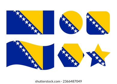 Bandera de Bosnia y Herzegovina simple ilustración para el día de la independencia o las elecciones