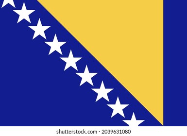 Bosnia and Herzegovina flag vector icon in official color and proportion correctly