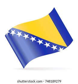 Bosnia and Herzegovina Flag Vector Waving Icon - Illustration