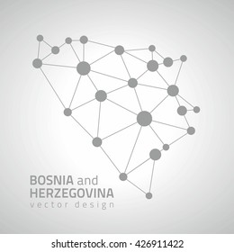 Bosnia and Herzegovina  grey outline vector map