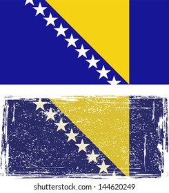Bosnia and Herzegovina grunge flag. Vector illustration.