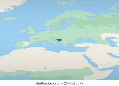 Bosnia y Herzegovina destacó en un mapa detallado la ubicación geográfica de Bosnia y Herzegovina. Mapa de Vector.