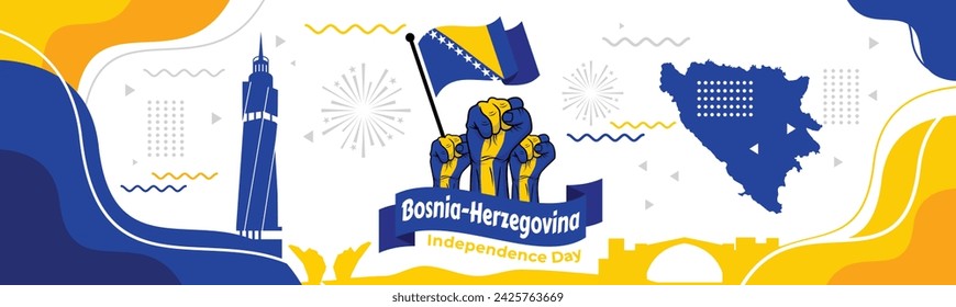 Banner zum Unabhängigkeitstag von Bosnien und Herzegowina