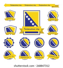 bosnia and herzegovina independence day flags infographic design