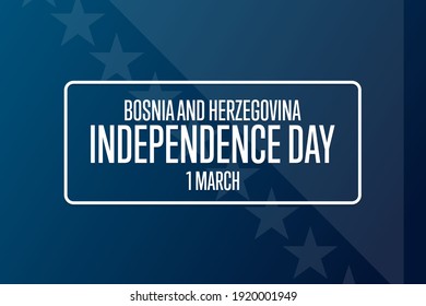 Bosnia and Herzegovina Independence Day. March 1. Holiday concept. Template for background, banner, card, poster with text inscription. Vector EPS10 illustration