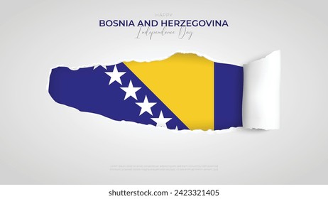 Bosnien und Herzegowina Unabhängigkeitstag Post und Grußkarte. März-Feier. Vektorgrafik.