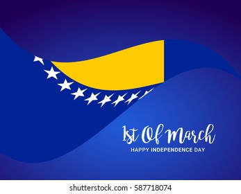 Bosnia and Herzegovina Independence Day Poster Or Banner Background.