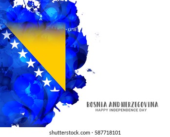 Bosnia and Herzegovina Independence Day Poster Or Banner Background.
