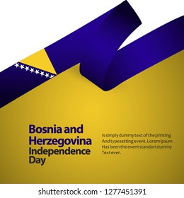 Bosnia and Herzegovina Independence Day Vector Template Design Illustration