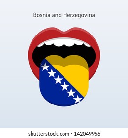 Bosnia and Herzegovina language. Abstract human mouth. Vector illustration.