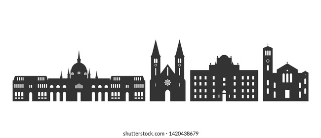 Bosnia and Herzegovina logo. Isolated Bosnia and Herzegovina  architecture on white background