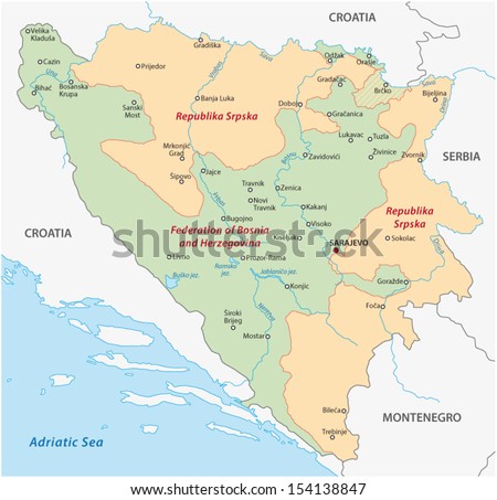 bosnia and herzegovina map