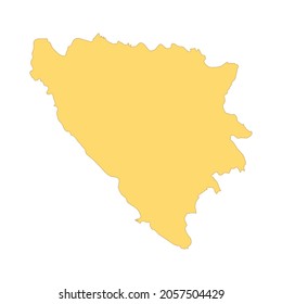 Bosnia and Herzegovina map color line element. Border of the country. UI UX GUI design element. Editable stroke.