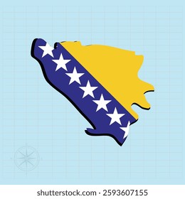 Bosnia and Herzegovina map Design Vector illustration graphic