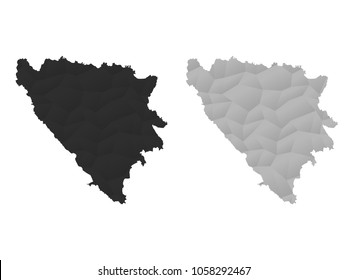 Bosnia and Herzegovina Map - Set of geometric rumpled triangular low poly style gradient graphic background , Map world polygonal design for your . Vector illustration eps 10.