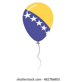 Bosnia and Herzegovina national colors isolated balloon on white background. Independence day patriotic poster. Flat style National day vector illustration.