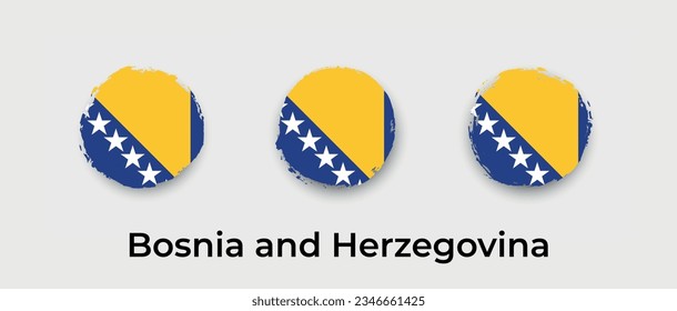 Bosnien und Herzegowina wellig Flagge und Wappen