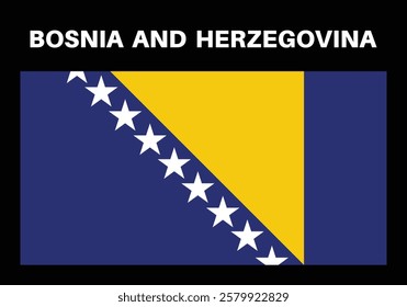 Bosnia and herzegovina national flag. Vector illustration.