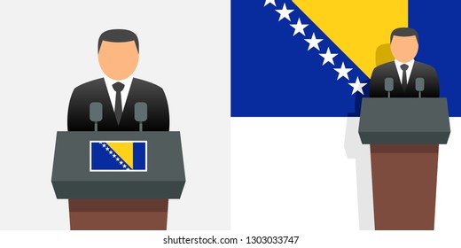 Bosnia and herzegovina president and flag