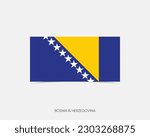 Bosnia  Herzegovina Rectangle flag icon with shadow.