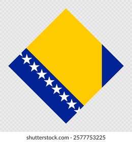 Bosnia and Herzegovina rhombus flag. Vector illustration.