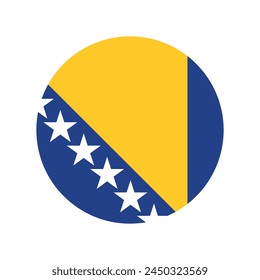 Bosnia and Herzegovina round with bosnian national flag colors, circle vector icon