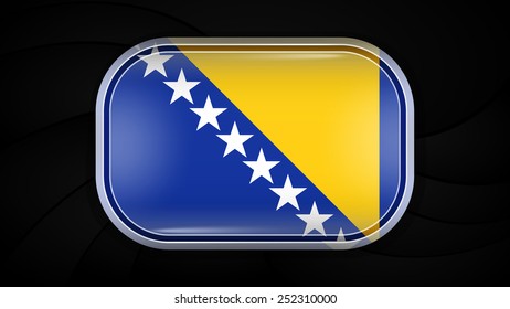 Bosnia and Herzegovina. Vector Flag Button Series. Rectangular Shape This image is a vector illustration and can be scaled to any size without loss of resolution.