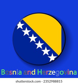 Bosnia and Herzegovina vector flag. Football europe 2024 tournament championship. Round badges of the country in the actual championship colors.