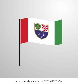 Bosnia and Herzegovina waving Flag