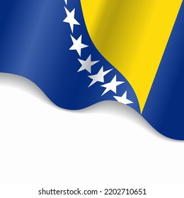 Bosnia Herzegovinan flag wavy abstract background. Vector illustration.