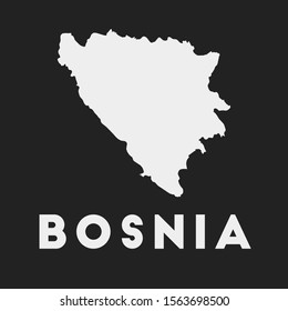 Bosnia icon. Country map on dark background. Stylish Bosnia map with country name. Vector illustration.