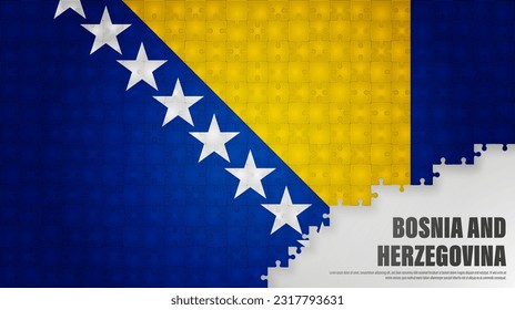 Bosnia jigsaw flag background. Element of impact for the use you want to make of it.