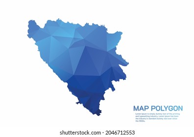 Bosnia Map Abstract geometric rumpled triangular low poly style gradient graphic on white background