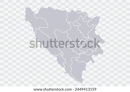 Bosnia Map Cloud Color on White Background quality files Png