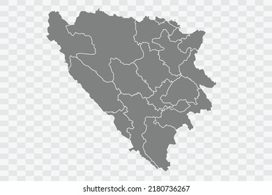 Bosnia Map grey Color on White Background quality files Png 