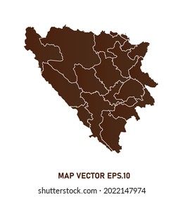 Bosnia map High Detailed on white background. Abstract design vector illustration eps 10