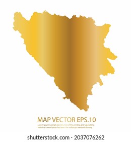 Bosnia map High Detailed on white background. gold gradient color. Abstract design vector illustration eps 10