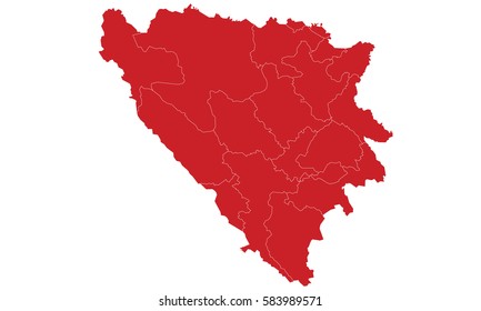 Bosnia map red color